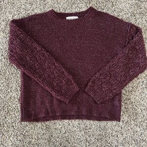Knox Rose Burgundy Knit Sweater